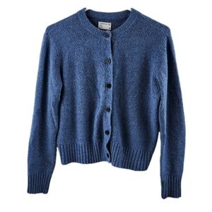 Frank And Oak Button Up Cardigan Sweater Blue Size Large Cotton Spandex Wool